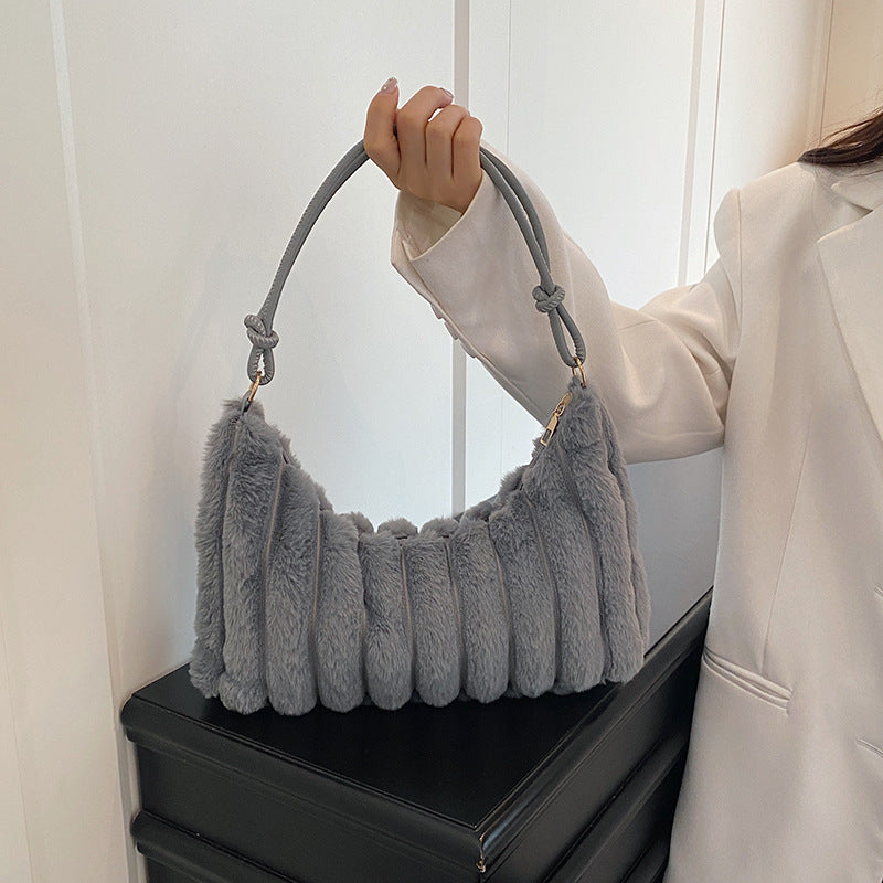 Luxurious Faux Fur Hobo Bag