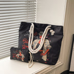 Stylish Graphic Print Beach Tote Bag