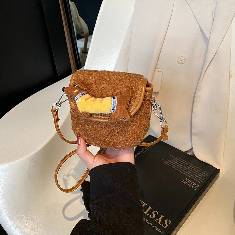 Playful Plush Shoulder Bag