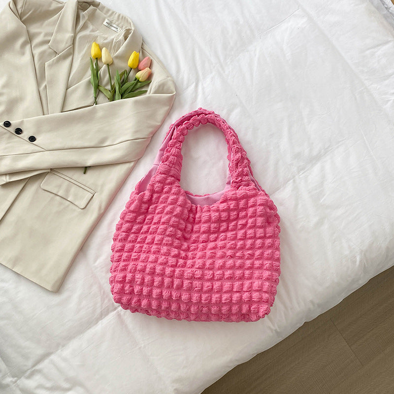Women's tote bag with textured design-https://detail.1688.com/offer/773045196276.html-Calm Wears-Magenta-nothing-Calm Wears