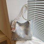 Floral Patterned Shoulder Tote Bag