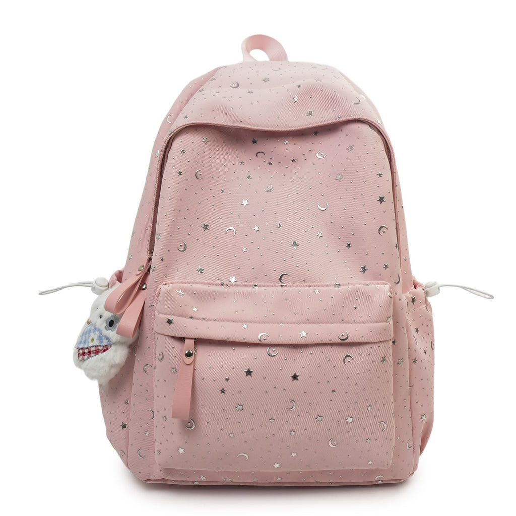 Backpack with Sparkling Stars and Modern Details