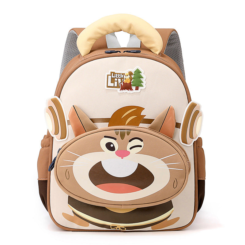 Children's Cartoon-Themed School Backpack-https://detail.1688.com/offer/1066220122335.html-Calm Wears-Khaki-Calm Wears