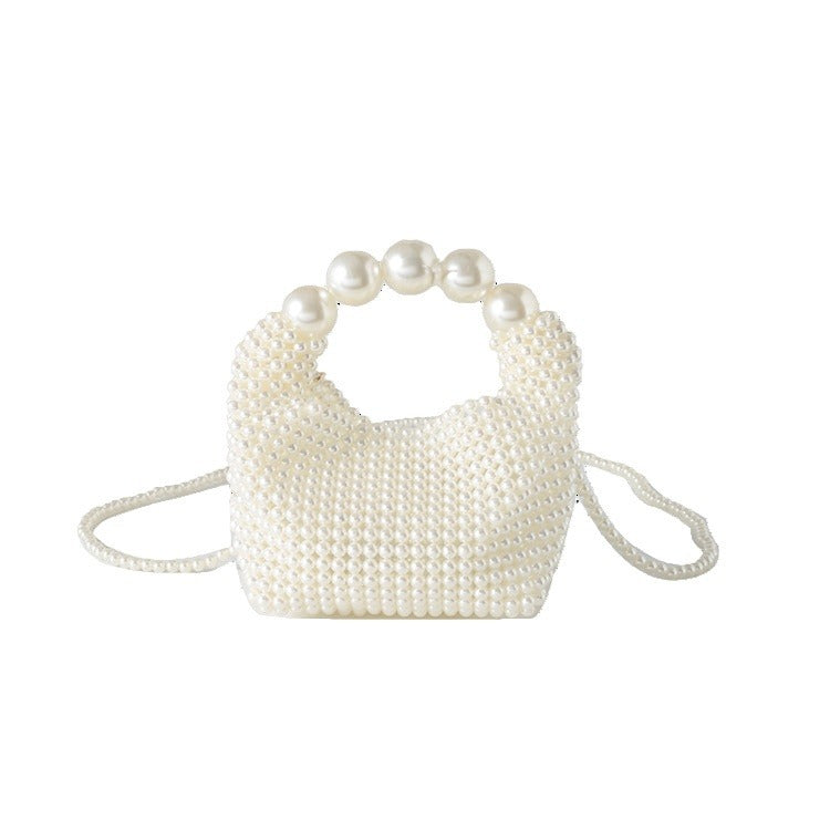 Women's pearl-embellished mini handbag