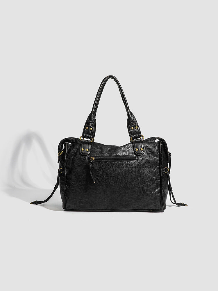 Handbag for School Shoulder Strap in Rigid Leather-dione couture20260421-Calm Wears-Black-Calm Wears
