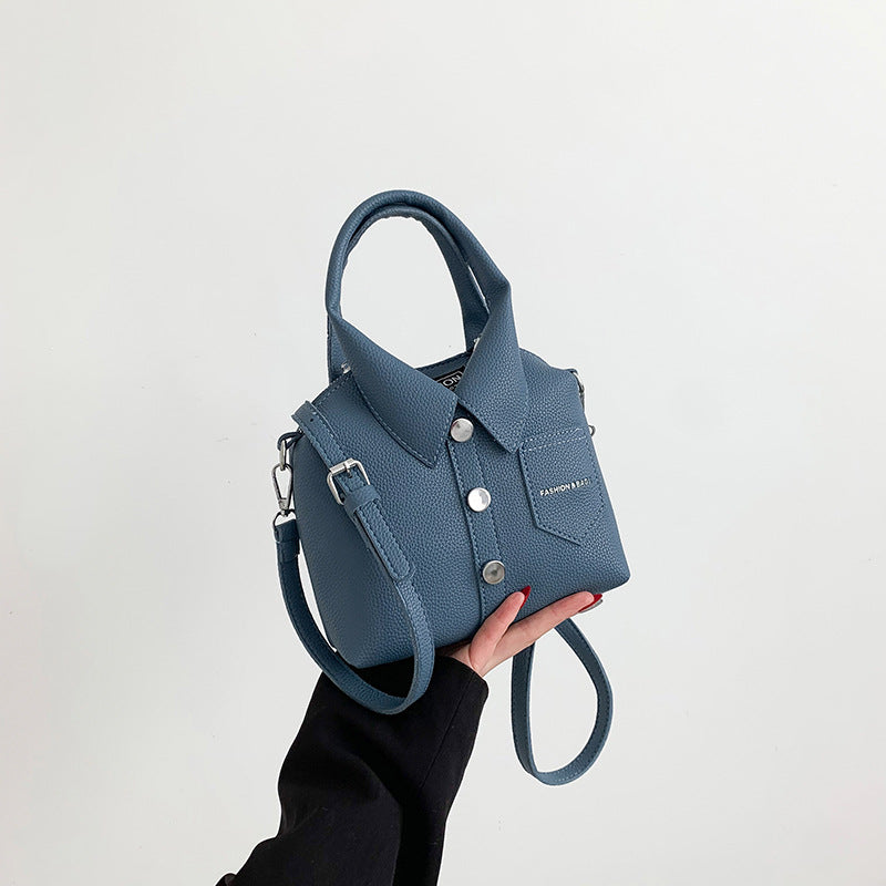 Ladies mini handbag in shirt design with adjustable shoulder strap-https://detail.1688.com/offer/847129924442.html-Calm Wears-Blue-19.5-Calm Wears