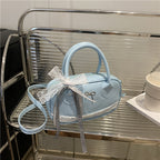 Elegant Lace-Trimmed Bow Handbag