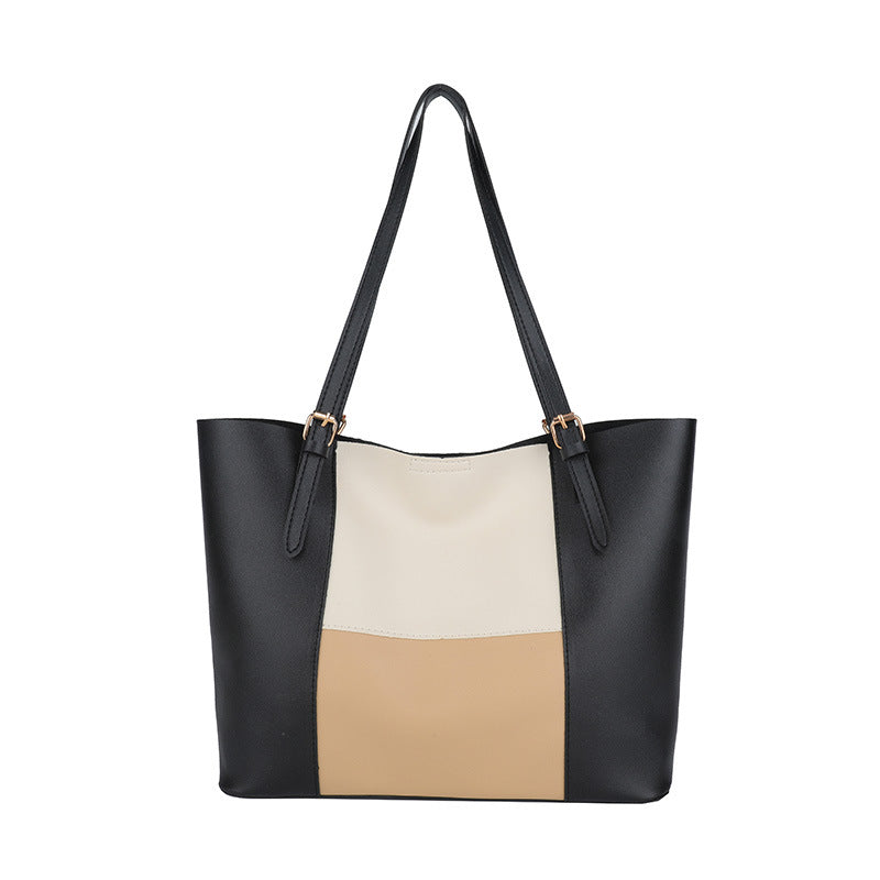 Versatile Color Block Tote Bag