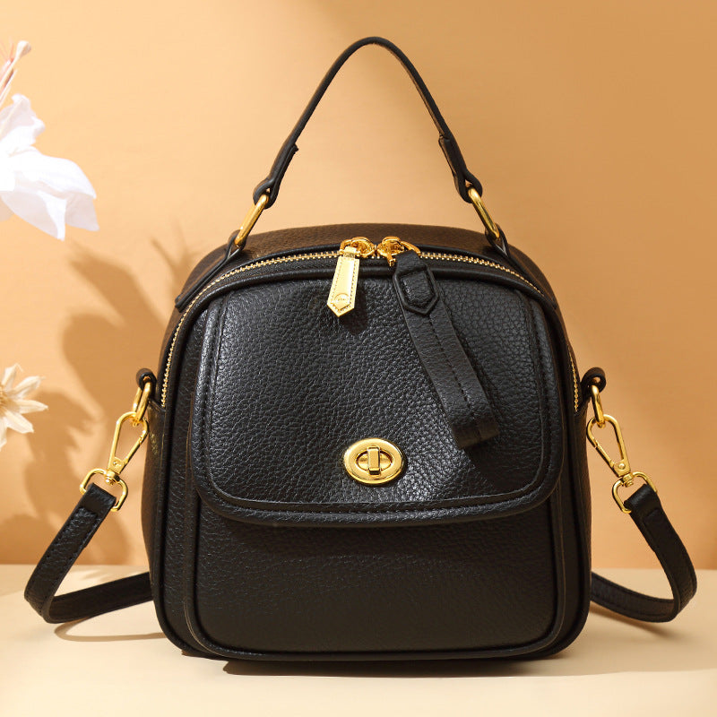 Textured Vegan Leather Crossbody Handbag