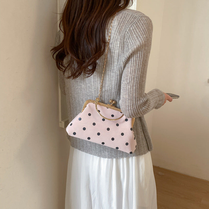 Vintage Elegant Polka Dot Evening Clutch