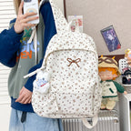 Floral-Patterned Travel Backpack