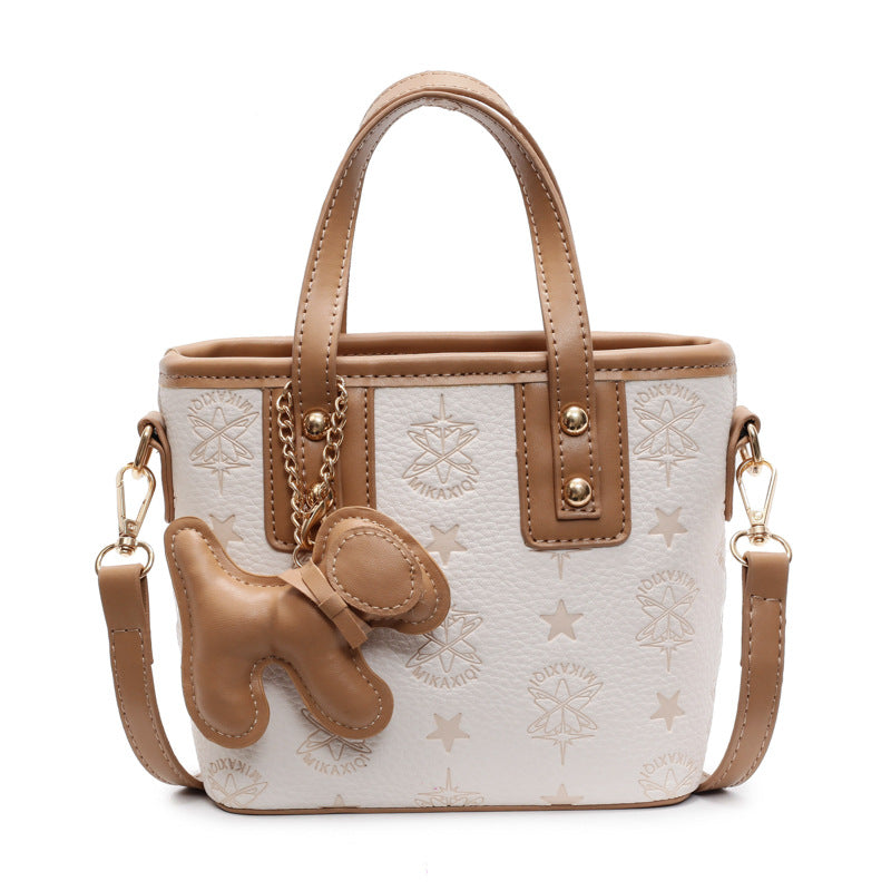 Women's Mini Handbag with Playful Dog Charm-https://detail.1688.com/offer/895769073232.html-Calm Wears-White-Size: without pendant-Calm Wears