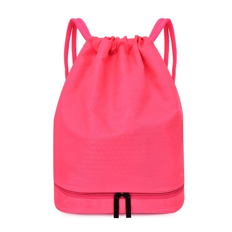 Lightweight Hexagonal Pattern Drawstring Backpack