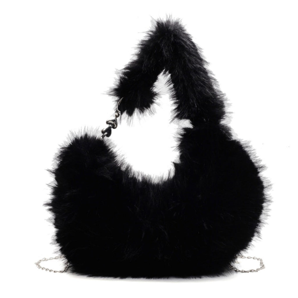 Plush Shoulder Bag with Unique Design