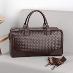 Woven Leather Travel Duffel
