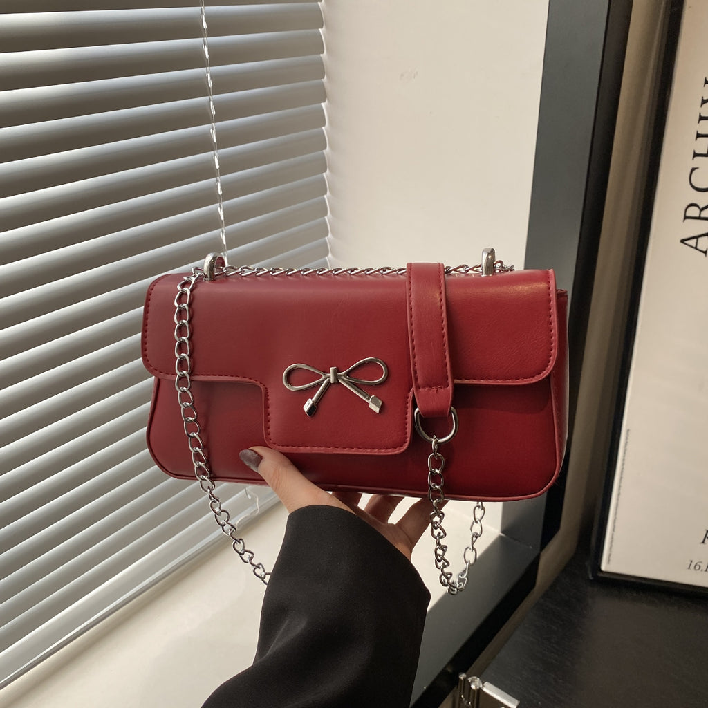 Elegant Bow Accent Crossbody Bag