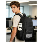 Everyday backpack with practical bottle holder