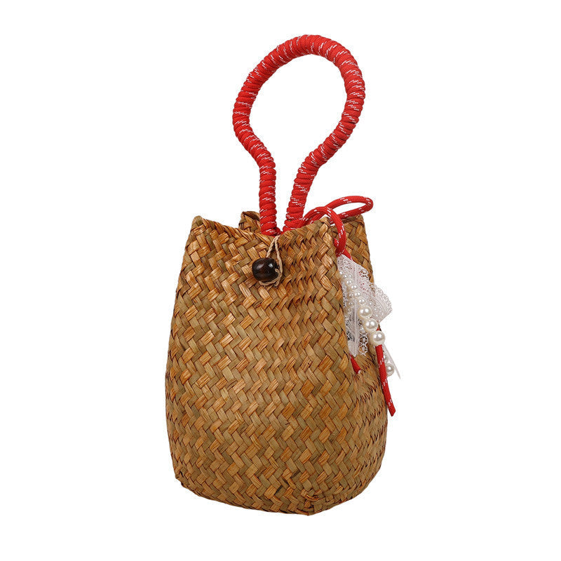 Women's hand-woven shoulder bag with decorative drawstring-https://detail.1688.com/offer/1049695935068.html-Calm Wears-Rot-Size: With pendant-Calm Wears