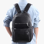 Sleek Textured Leather Backpack Calm Wears