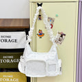 Star-Print Ruffle Strap Shoulder Bag