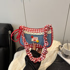 Retro Gingham Mini Crossbody Bag
