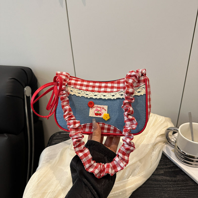Retro Gingham Mini Crossbody Bag