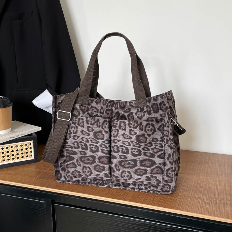 WoChic Leopard Print Utility Tote Bag