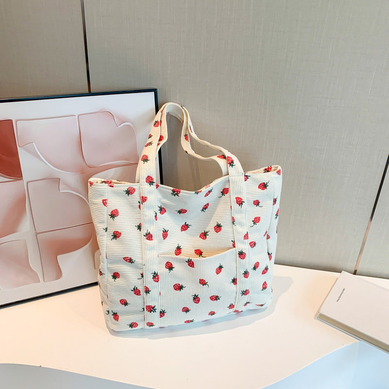 WoStylish Corduroy Shopping Tote
