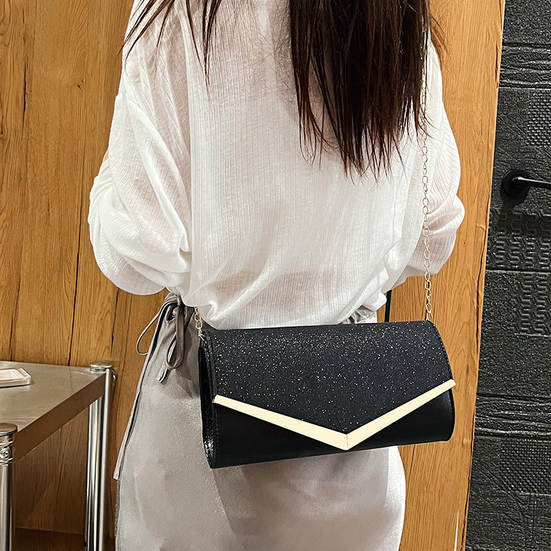 Women elegant clutch bag with glitter accent