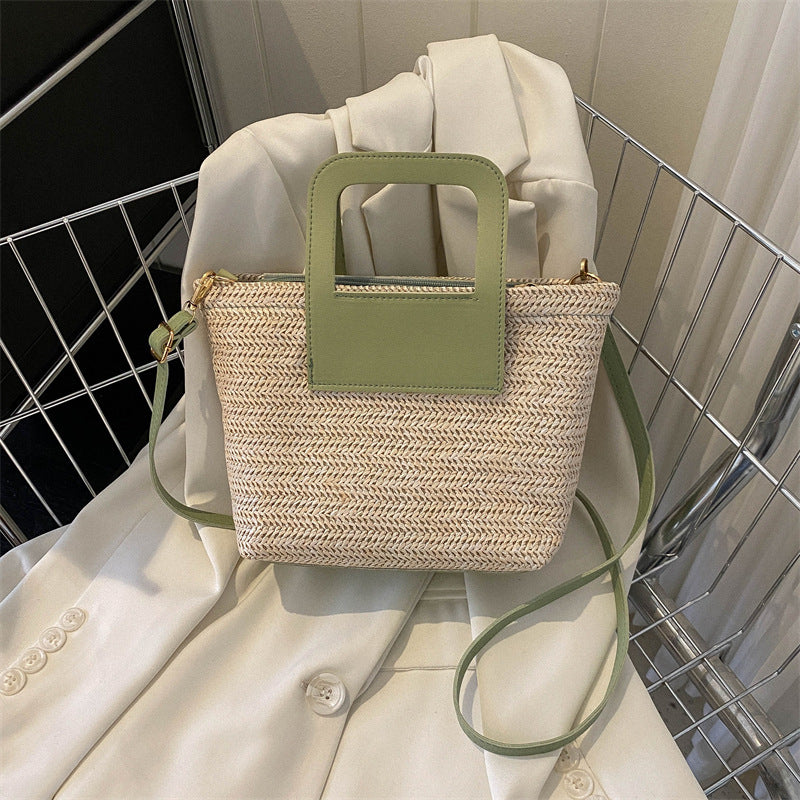 Modern Textured Woven Handheld Bag