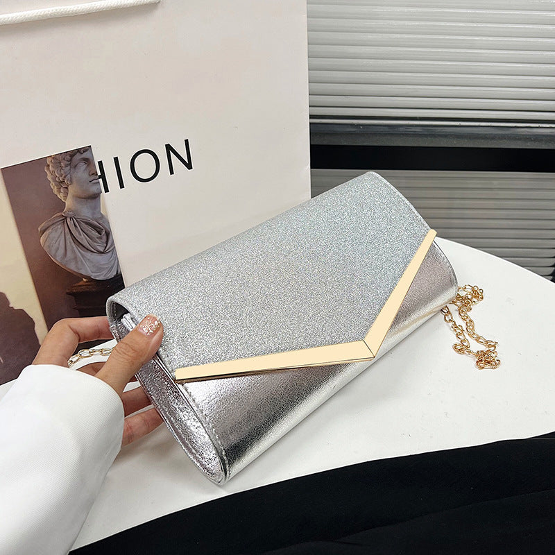 Women elegant clutch bag with glitter accent-https://detail.1688.com/offer/704295352450.html-Calm Wears-Silver-nothing-Calm Wears
