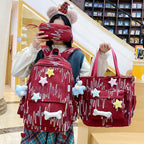 Cute Quilted School Backpack and Tote Set