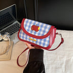 Playful Gingham Pattern Handbag