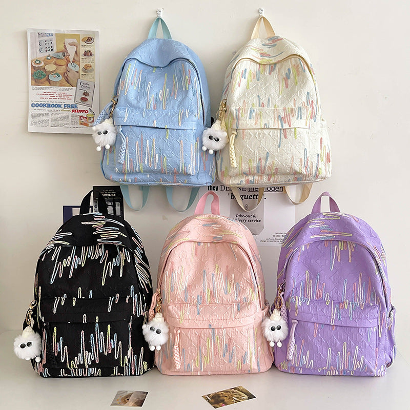 Patterned Backpack with Additional Compartments