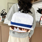 Plush backpack with clear window