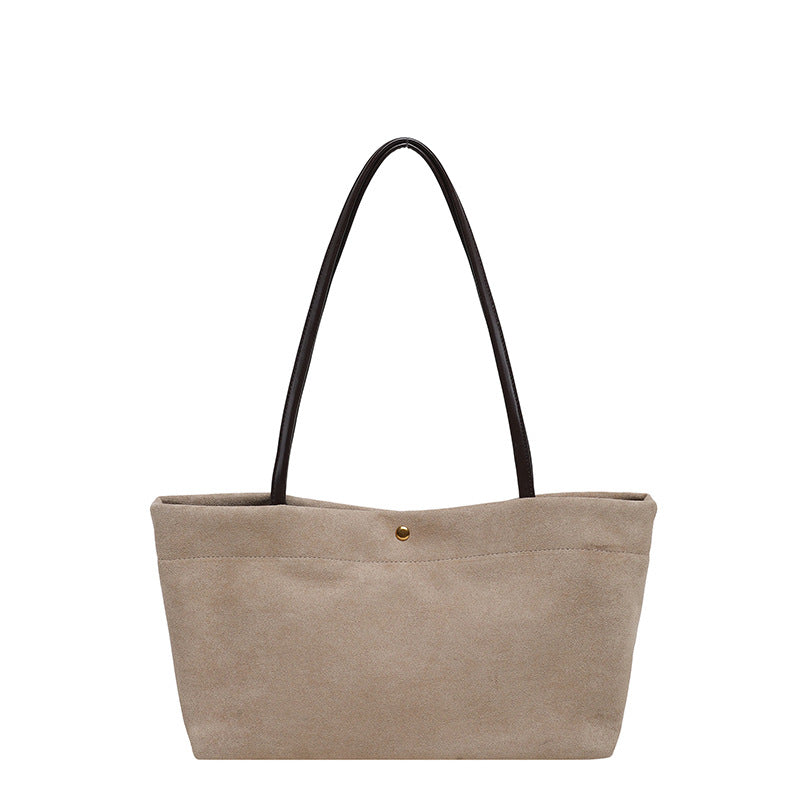 Suede Shoulder Tote Bag