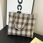Stylish Plaid Tote Bag