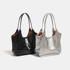 Women’s fashionable tote bag with shiny surface-https://detail.1688.com/offer/973399469469.html-Calm Wears-Silver-nothing-Calm Wears