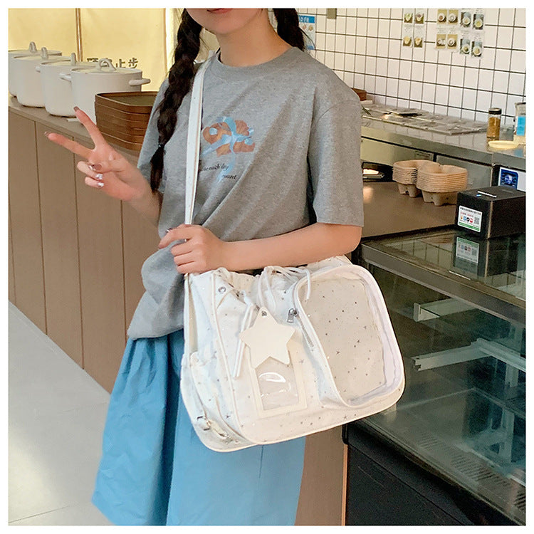 Stylish Multi-Pocket Drawstring Tote Bag