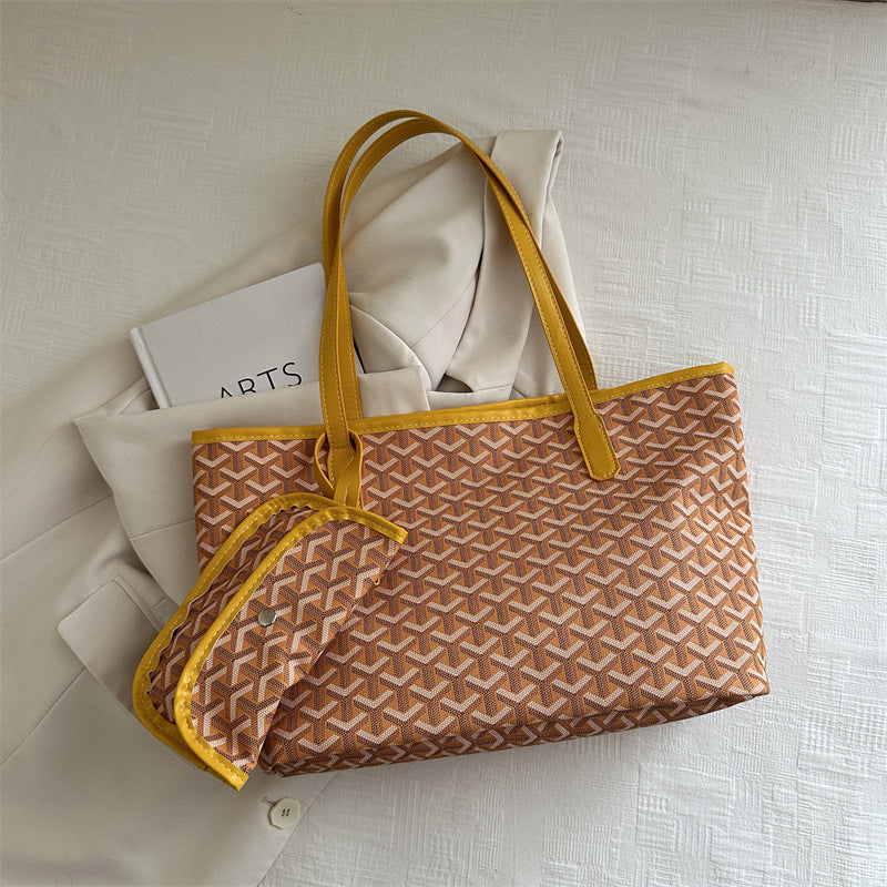 Women's elegant shopping bag with modern pattern-https://detail.1688.com/offer/912566693411.html-Calm Wears-Yellow-nothing-Calm Wears