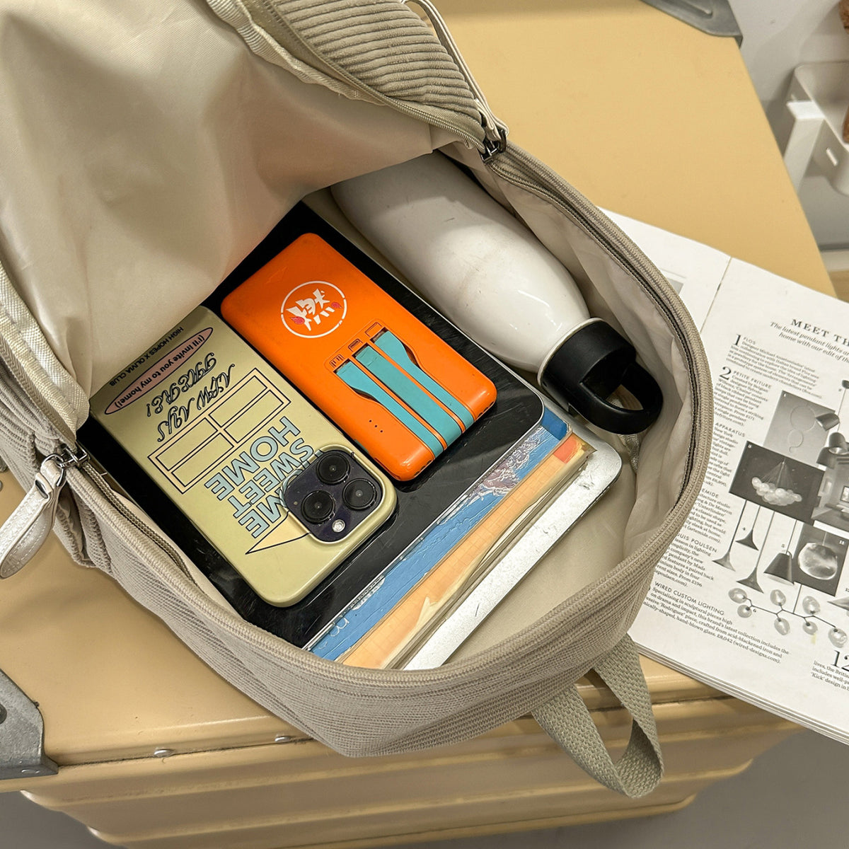 Backpack with Structured Design and Practical Front Pockets