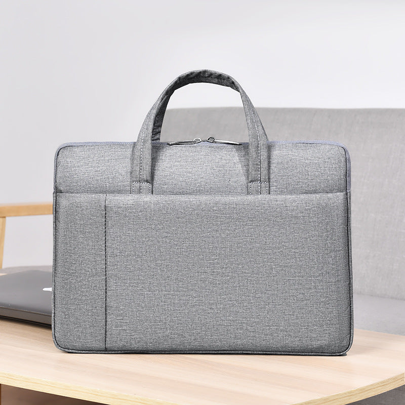 Laptop and briefcase in modern, minimalist design