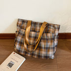 WoSpacious Plaid Utility Tote Bag