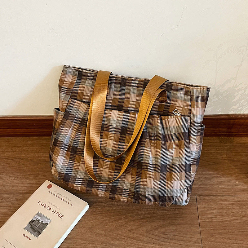 WoSpacious Plaid Utility Tote Bag