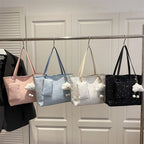 Women's large tote bag with sparkling star design and detachable cosmetic pouch-https://detail.1688.com/offer/1027807811512.html-Calm Wears-Rosa-Size: With pendant-Calm Wears