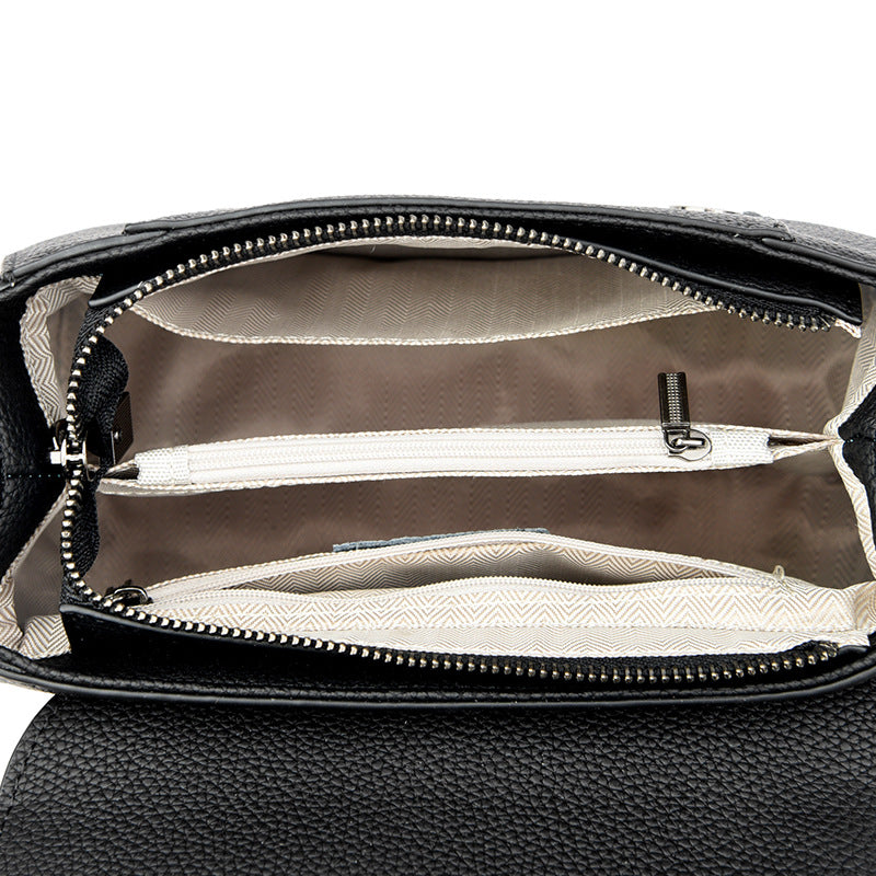 Elegant Leather Top Handle Handbag