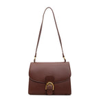 Ladies shoulder bag with elegant flap closure and decorative metal accent-https://detail.1688.com/offer/1018854100508.html-Calm Wears-Braun-nothing-Calm Wears