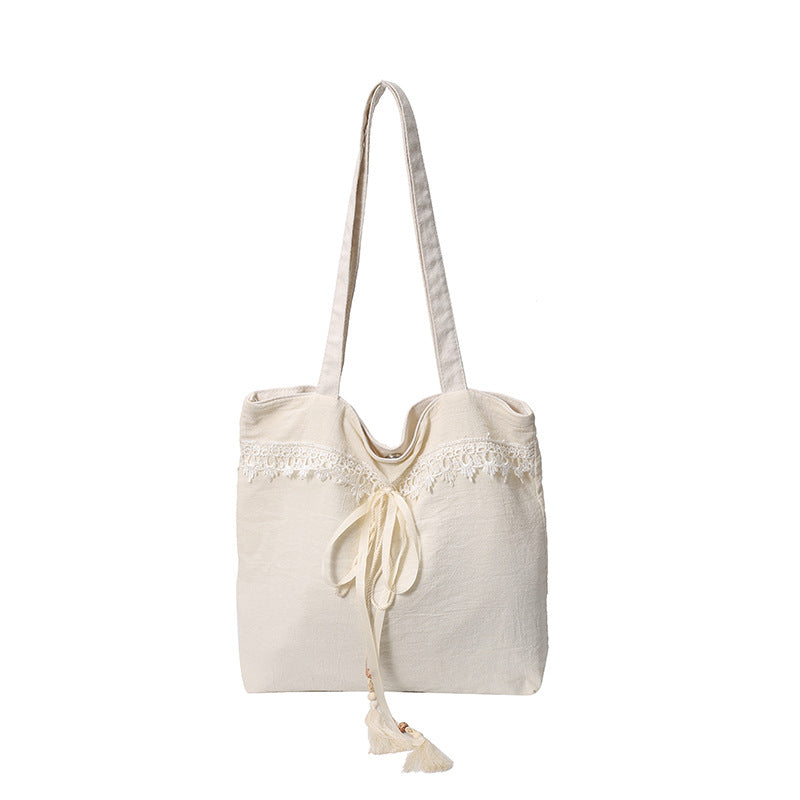 Chic Embroidered Shoulder Tote Bag