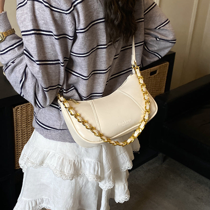 Women's shoulder bag with elegant chain accent-https://detail.1688.com/offer/1011424470777.html-Calm Wears-White-nothing-Calm Wears