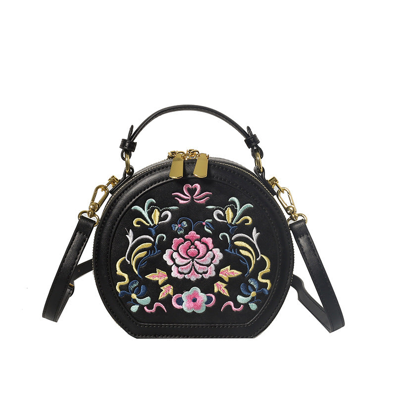 Vintage Floral Embroidered Handbag
